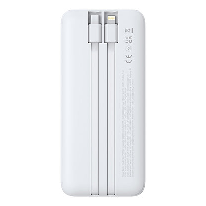 BASEUS Lipow 10000mAh 22.5W Powerbank with built-in USB-C iPhone Lightning cables - white – image 3