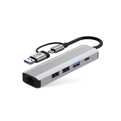 Tech-Protect HUB 5in1 USB-C USB-A Ethernet RJ45 adapter - gray – image 2