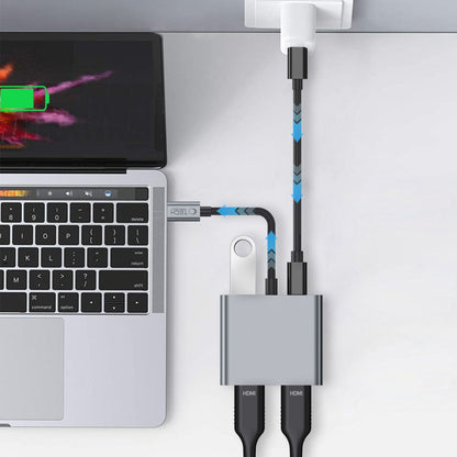 Tech-Protect HUB adapter 4in1 USB-C USB-A 2x HDMI 4K 60HZ - gray – image 6