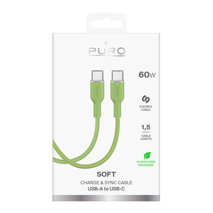 PURO Flexible USB-C cable 60W 1.5m ICON - green – image 2