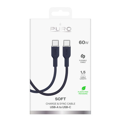 PURO Flexible USB-C cable 60W 1.5m ICON - navy blue – image 2