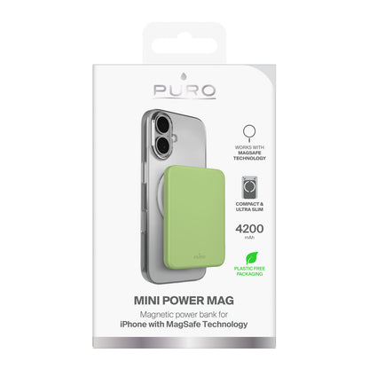 PURO Ultra-thin magnetic power bank 4200mAh USB-C MagSafe - green – image 2