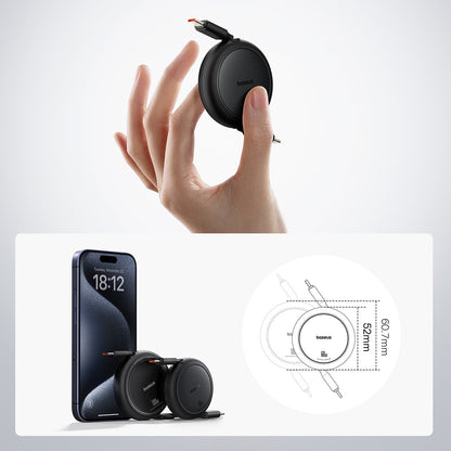 BASEUS Retractable USB-C Free2Pull cable 60W 1m - black – image 4