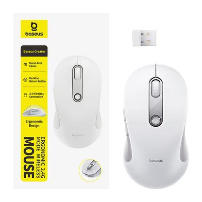 BASEUS Wireless ergonomic mouse USB 2.4GHz F02 - white – image 4
