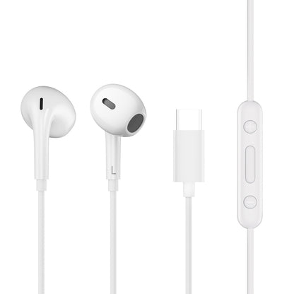 QCY LH1 1.15m wired in-ear headphones with remote control and microphone - white