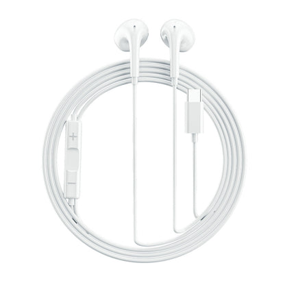 QCY LH1 1.15m wired in-ear headphones with remote control and microphone - white – image 2