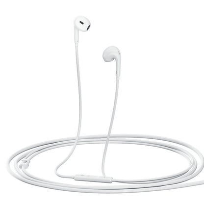 QCY LH1 1.15m wired in-ear headphones with remote control and microphone - white – image 3