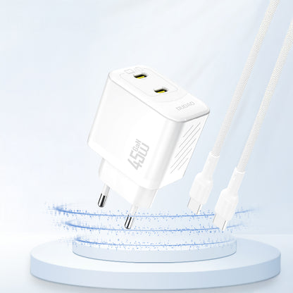 DUDAO 2xUSB-C GaN PD 45W mains charger - white – image 2