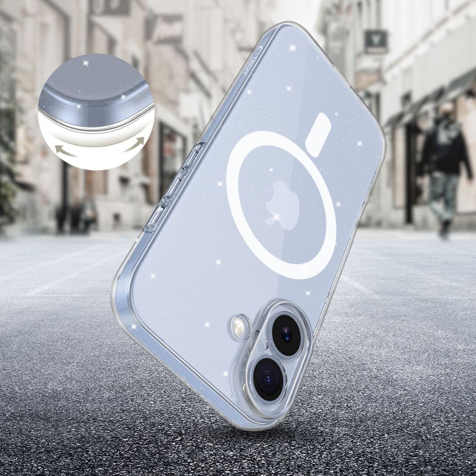 Tech-Protect Protective case for iPhone 17 FlexAir MagSafe - transparent and glitter – image 5