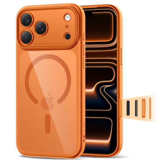 Tech-Protect Case cover for iPhone 17 Pro Max Magpeak Magsafe CC - transparent and orange