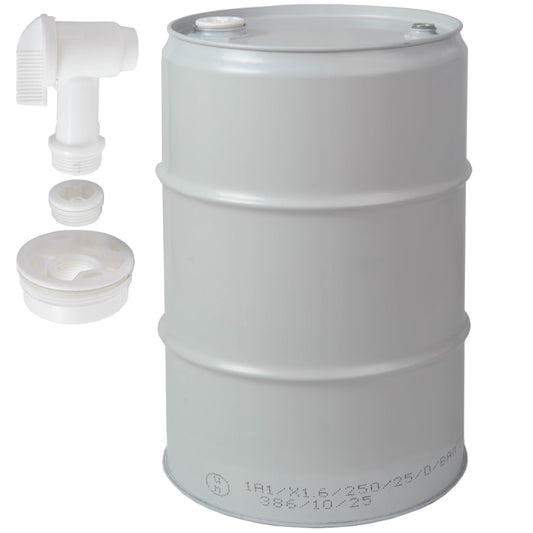 Beczkopol Steel metal barrel TH 60L, 2 and 3/4 caps with tap, certificate - GRAY
