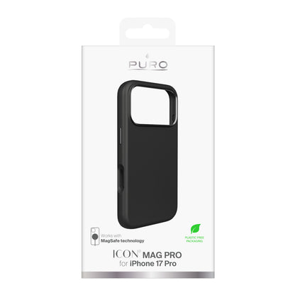 PURO Silicone case for iPhone 17 Pro with camera protection with aluminum MagSafe buttons - black – image 2