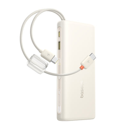 BASEUS Powerbank 20000mAh 100W with display with two USB-C cables - beige