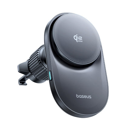 BASEUS Magnetic car holder with Qi2.2 grille charger and fan - black