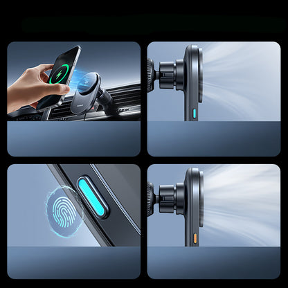 BASEUS Magnetic car holder with Qi2.2 grille charger and fan - black – image 8