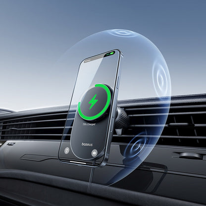 BASEUS Magnetic holder with inductive charger for a smartphone on the Qi2 air vent - black – image 8
