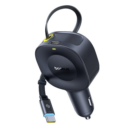 BASEUS USB-C car charger with retractable USB-C 30W cable - black – image 2