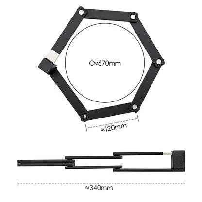 ROCKBROS Bicycle lock with key and handle, foldable, 88 cm - black – image 6