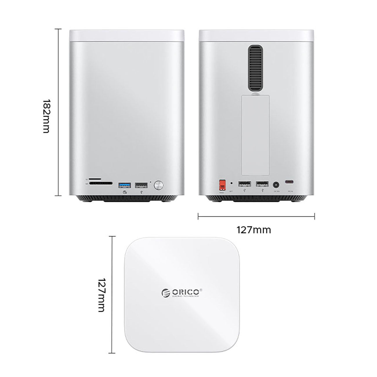 ORICO Docking station with bays for M.2 SATA hard drives up to 56TB - silver – image 2