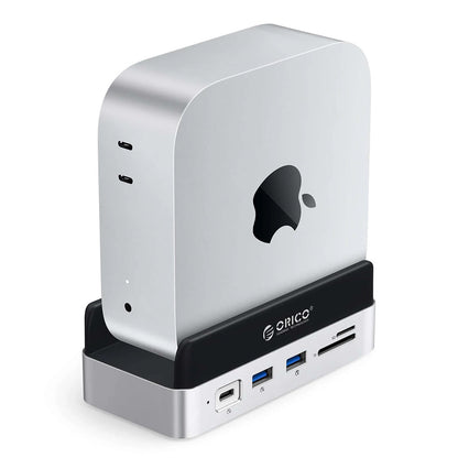 ORICO 10-in-1 docking station for Mac mini M.2 USB-C USB-A HDMI RJ45 SD/TF - silver – image 3