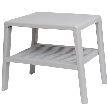 GSG24 Durable pool coffee table for the garden on the terrace with a shelf - GRAY