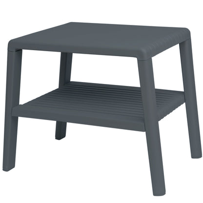 GSG24 Durable pool coffee table for the garden on the terrace with a shelf - ANTHRACITE