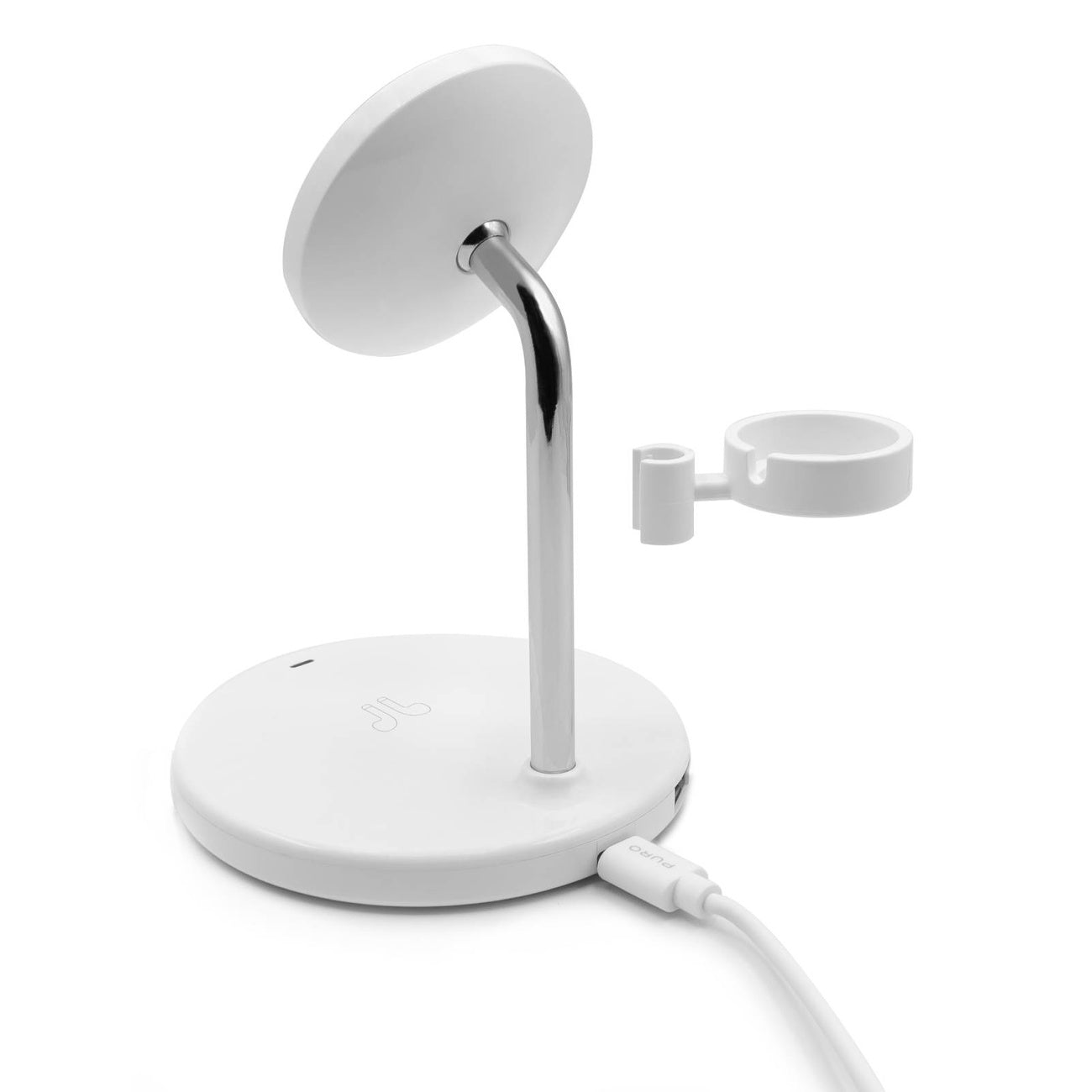 PURO 3in1 inductive charger with stand for iPhone AirPods USB-A - white – image 4