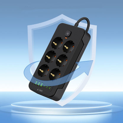 Tech-Protect Power strip extension cord 6 sockets 240V USB-A USB-C 2m - black – image 4