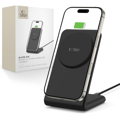 Tech-Protect Wireless charger with MagSafe 15W stand - black