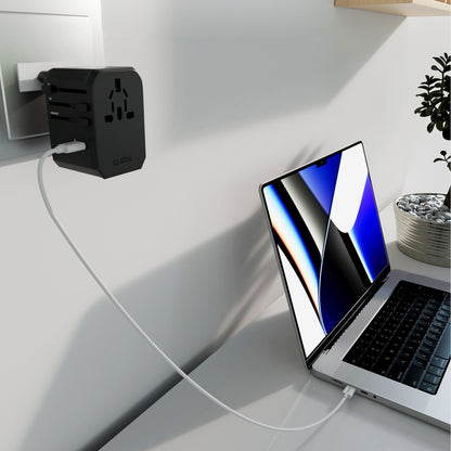 SBS Travel Adapter Socket Adapter EU UK US AUS USB-C USB-A GaN 70W - Black – image 11
