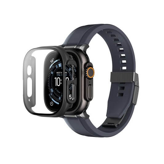 AmazingThing Protective glass with case for Apple Watch UItra 3 49 mm Radix - black