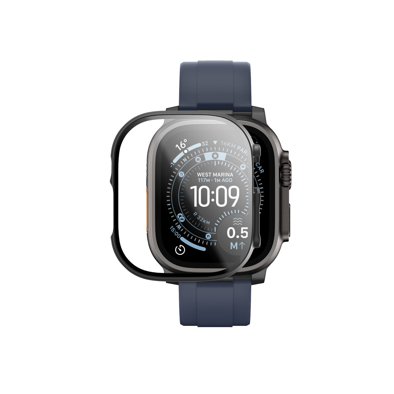 AmazingThing Protective glass with case for Apple Watch UItra 3 49 mm Radix - black – image 4