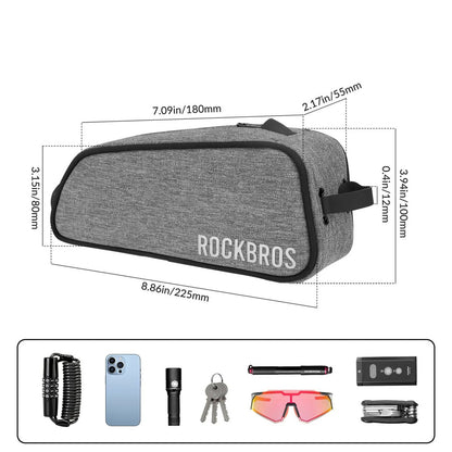 ROCKBROS Waterproof bicycle bag for the upper frame tube 0.7L - gray – image 3