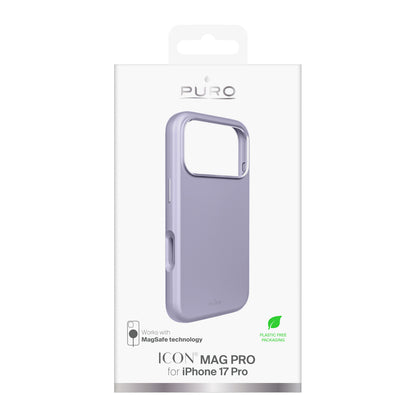PURO Case with aluminum buttons for iPhone 17 Pro Icon Mag Pro Liquid Silicone MagSafe - lavender – image 2