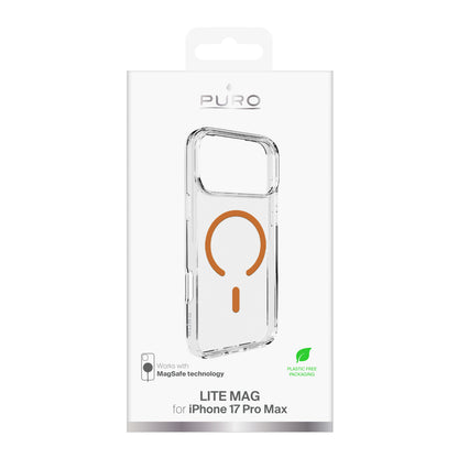 PURO Cover case for iPhone 17 Pro Max Lite Mag MagSafe - transparent orange ring – image 2
