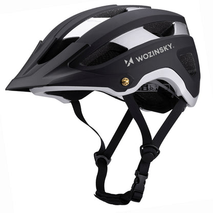 WOZINSKY MTB bicycle helmet with detachable visor, lightweight, 57-62 cm - black and silver