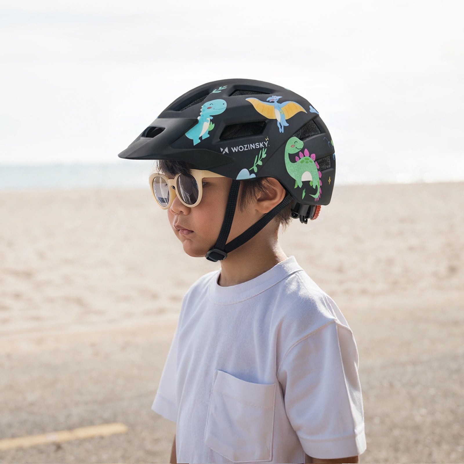 WOZINSKY Children's MTB bicycle helmet with detachable visor 48-52 cm - black – image 12