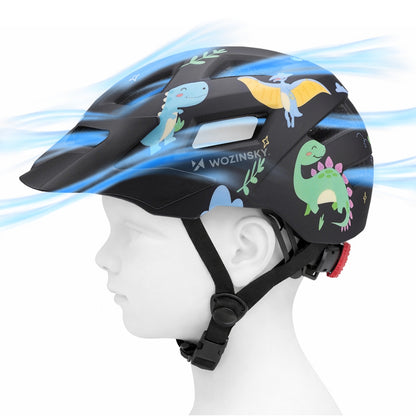 WOZINSKY Children's MTB bicycle helmet with detachable visor 48-52 cm - black – image 14