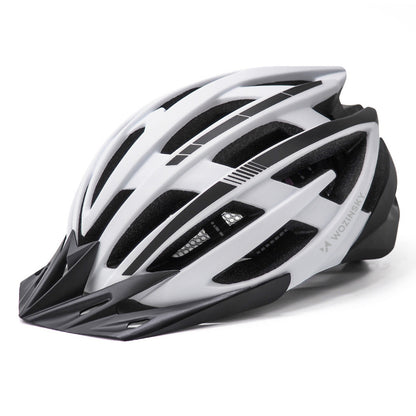 WOZINSKY MTB bicycle helmet with detachable visor and USB rear light 54-57 cm - black and white – image 14