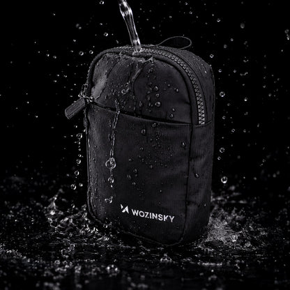 WOZINSKY Mini waterproof two-compartment shoulder bag for a unisex phone - black – image 6