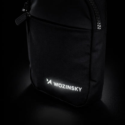 WOZINSKY Mini waterproof two-compartment shoulder bag for a unisex phone - black – image 7