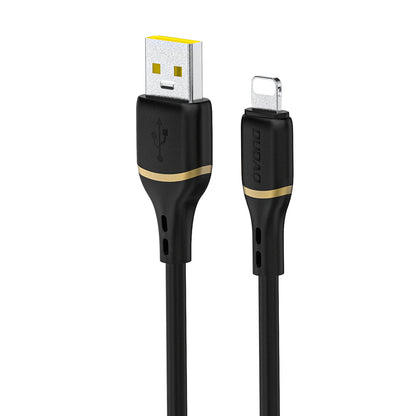 DUDAO Soft silicone braided cable USB-A - iPhone Lightning 30W 1m - black