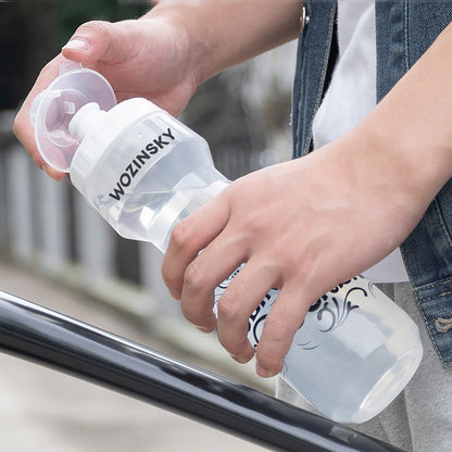 HURTEL Bicycle bottle for water and drinks 750ml - transparent – image 8