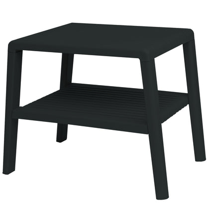 GSG24 Durable pool coffee table for the garden on the terrace with a shelf - BLACK