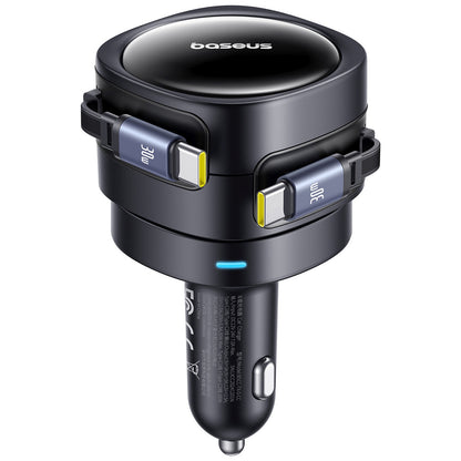 BASEUS USB-C USB-A car charger with retractable USB-C cables 60W - black – image 5