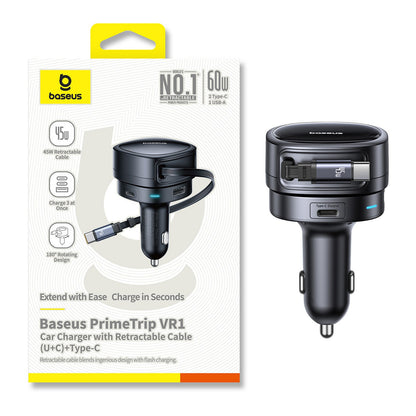 BASEUS USB-C car charger with retractable USB-C 30W cable - black – image 10