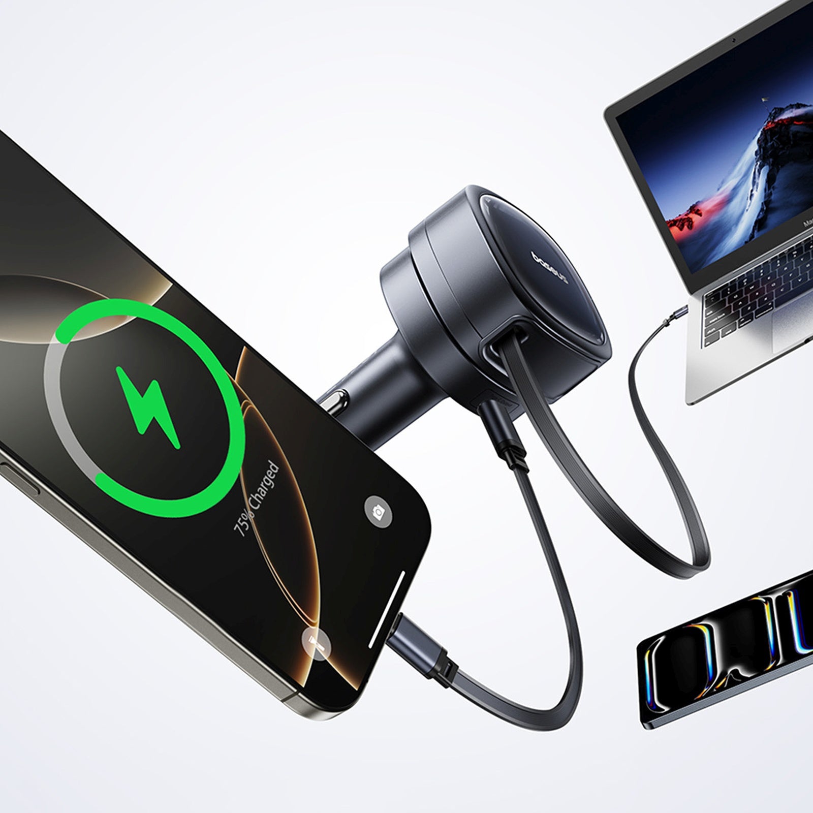 BASEUS USB-C car charger with retractable USB-C 30W cable - black – image 15