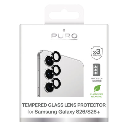 PURO Tempered glass for the rear camera for Samsung Galaxy S26/S26 Plus - with a black frame – image 2