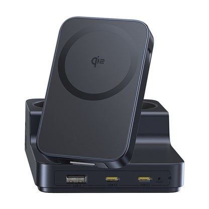 BASEUS 6in1 wireless charging station USB-A USB-C 2x AC socket 67W - black – image 2
