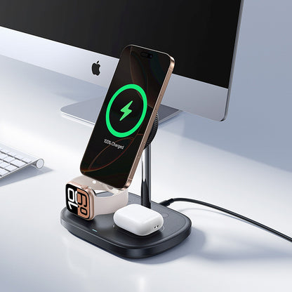 BASEUS 3in1 inductive charger for smartphone, watch, headphones, with cooling, USB-C cable 45W - black – image 5